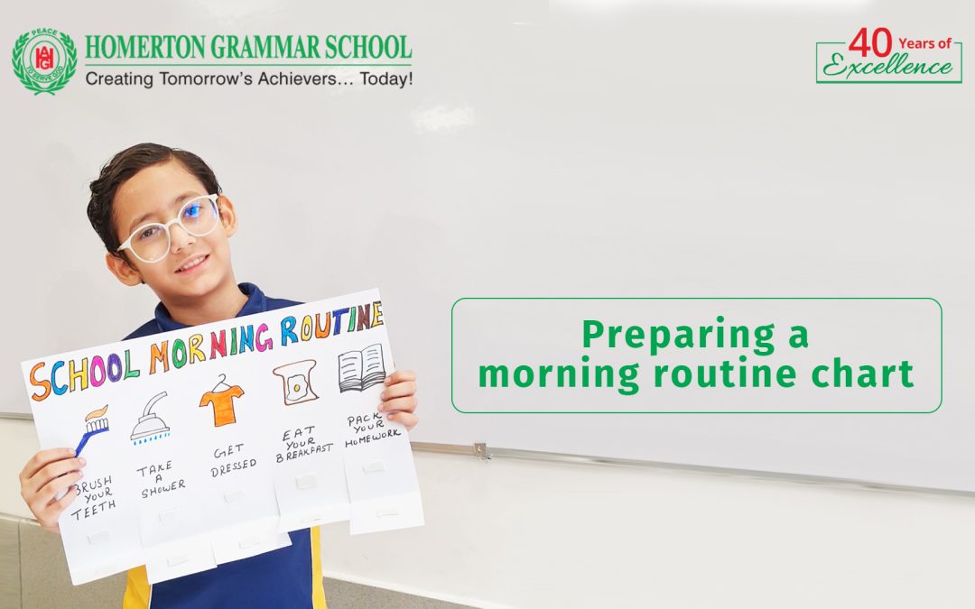 What to include in the morning routine chart of school children?