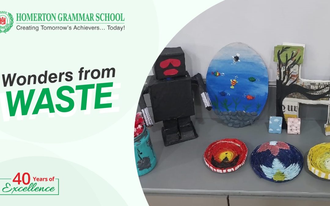 Teaching students the importance of using waste material to make important things